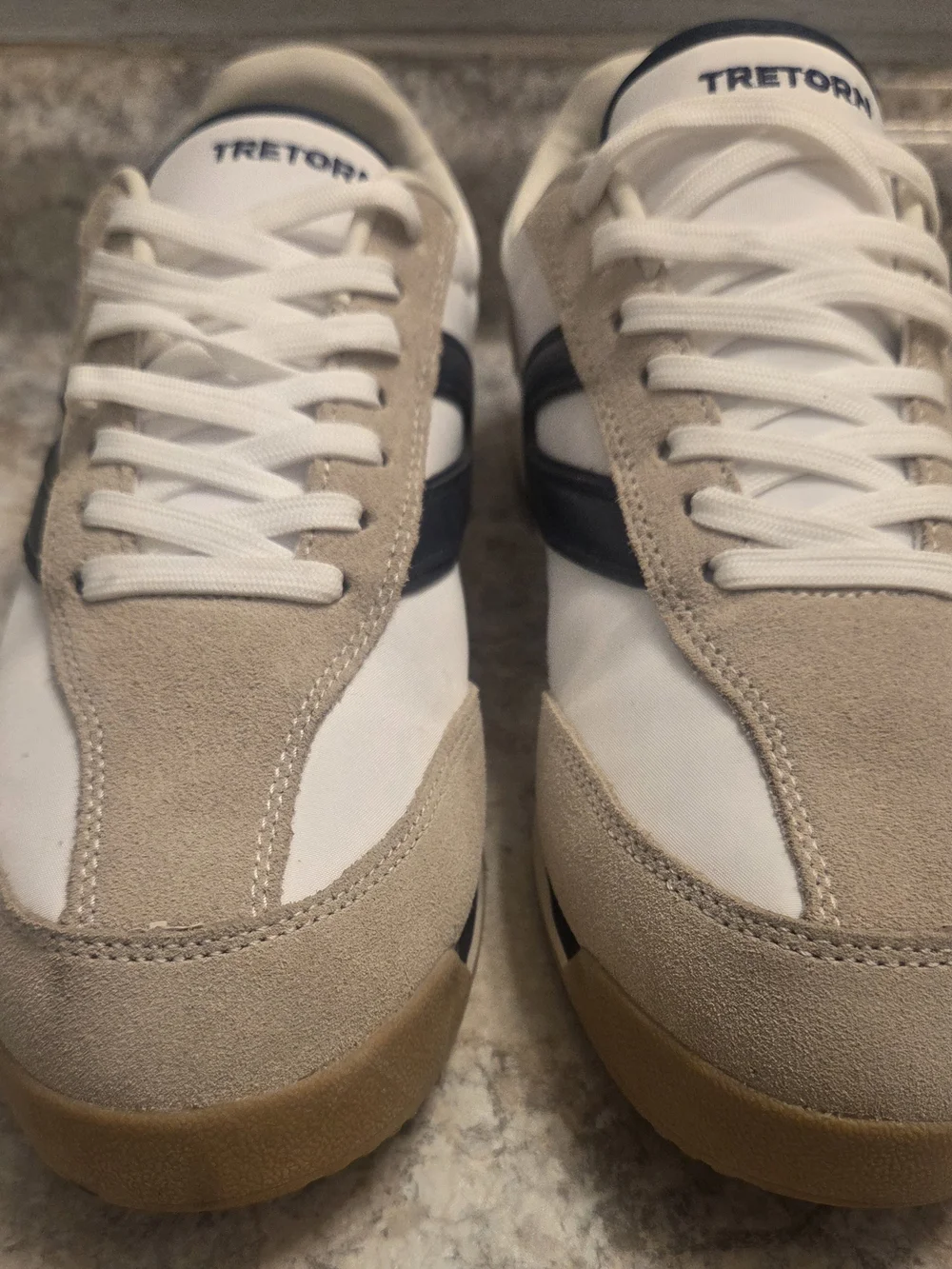 Tretorn Women's Classic Suede Leather Sneakers - White & Beige